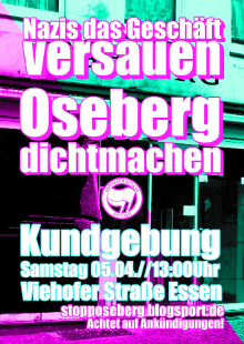 Oseberg dichtmachen! Kundgebung am 5. April in Essen