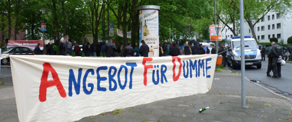 Kundgebung gegen die zentrale Ruhrgebiets-Wahlkampfveranstaltung der rechtspopulistischen AfD