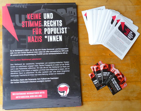 Infomaterial zum rechten Wahlkampf in Bochum