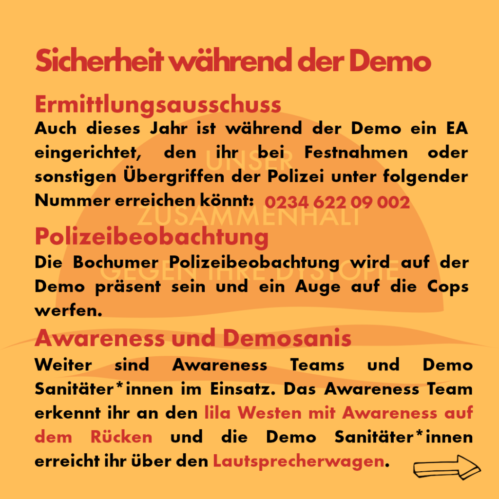 Sicherheit während der Demo - Revolutionäre Vorabenddemo 2024 Bochum