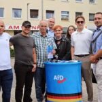 AfD Wahlkampfstand in Eppendorf
